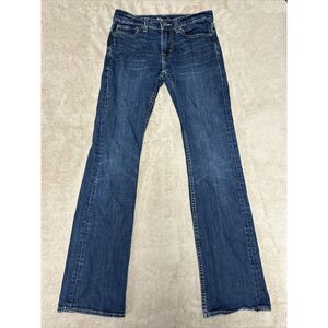 BKE Aiden Jeans Men's Blue Whiskered Denim Straight Leg - 29x34